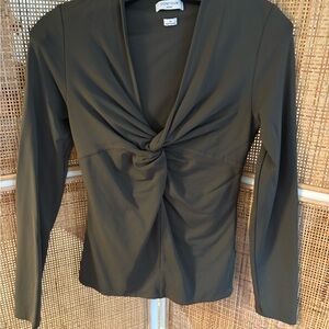 Aritzia Olive Green Twist-Front Contour